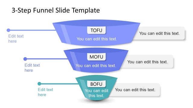 3-Step Funnel Slide Template for PowerPoint