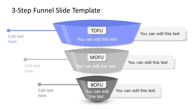 Editable 3-Step Funnel Slide PowerPoint Template