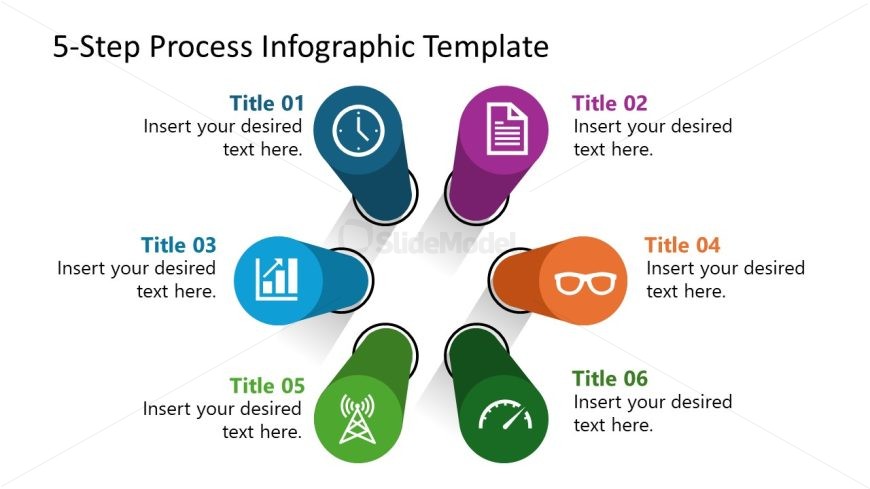 5-Step Process Infographic Presentation Slide Template 