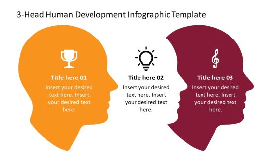 3 Head Human Development Infographic Slide