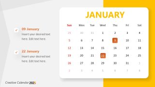 Creative Calendar 2025 Template for Presentation 