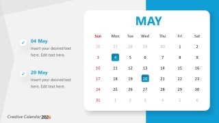 2026 Calendar PPT Template for PowerPoint
