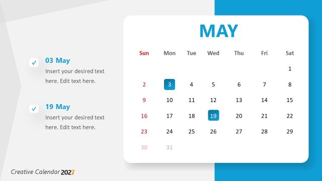 May PPT Slide – 2027 Calendar Template
