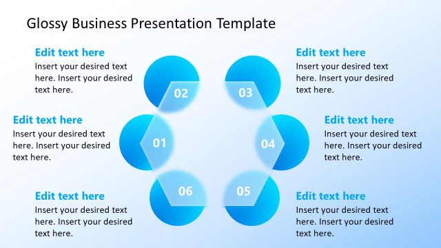 Slide with Hexagon Diagram – Glossy Business Template