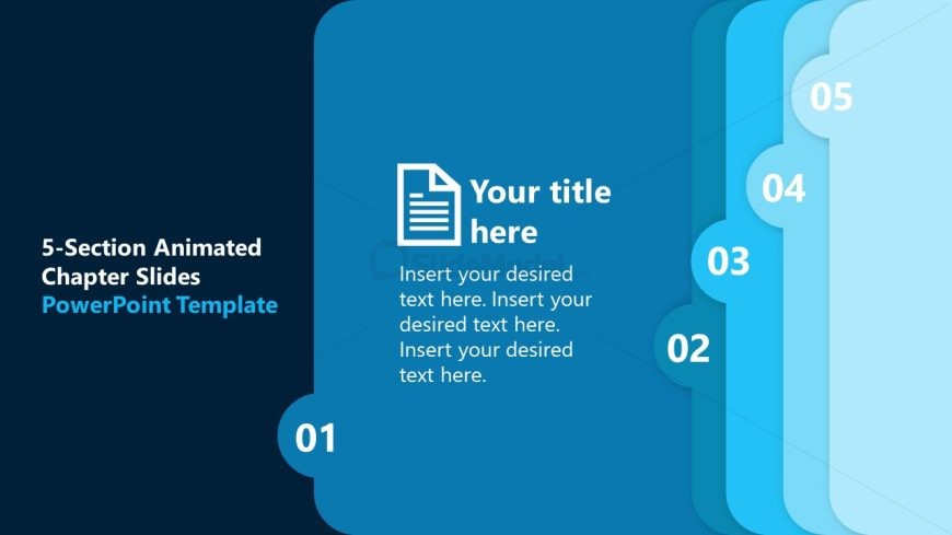 5-Section Animated Chapter Slide PPT Template