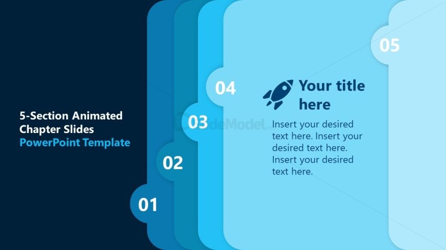Animated 5-Section Chapter Template Slide