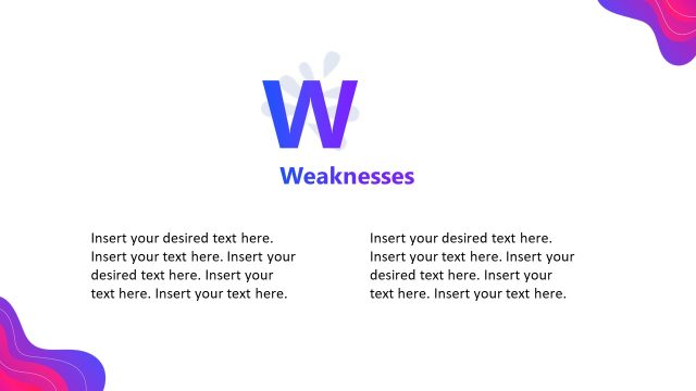 Weaknesses Presentation Slide – Animated SWOT Layout