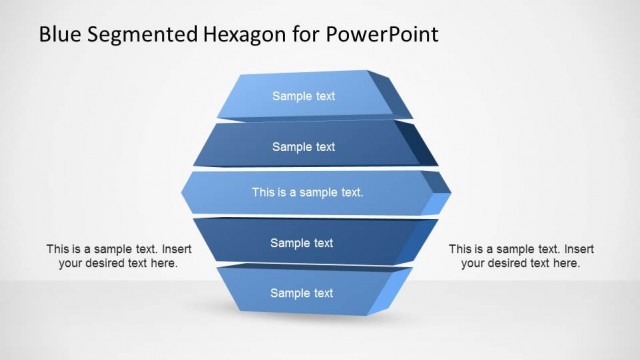 Blue Segmented Hexagon for PowerPoint
