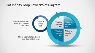 Two circular powerpoint shapes created with arrows generating an infinite loop.