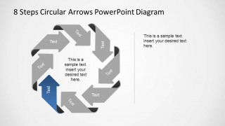 Seventh Step Highlighted when the rest grayed in the 8 Steps Circular Arrows Diagram.