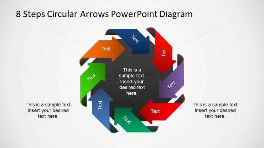 8 Steps Arrows Diagram around black octagon labled with Text