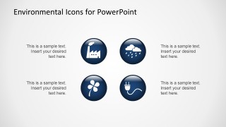 Flat Environmental PowerPoint Icons Blue and White with 3D Effect