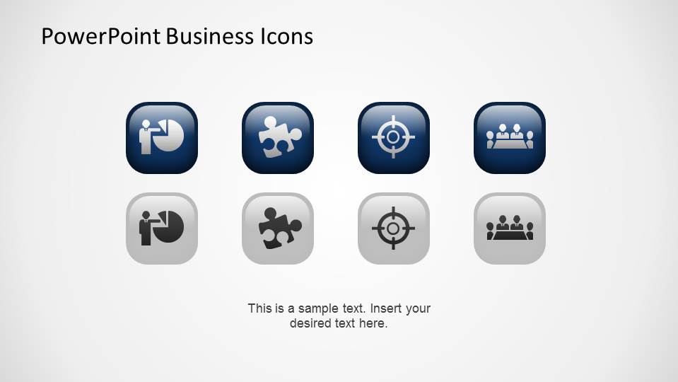 Blue and Grey PowerPoint Business Icons
