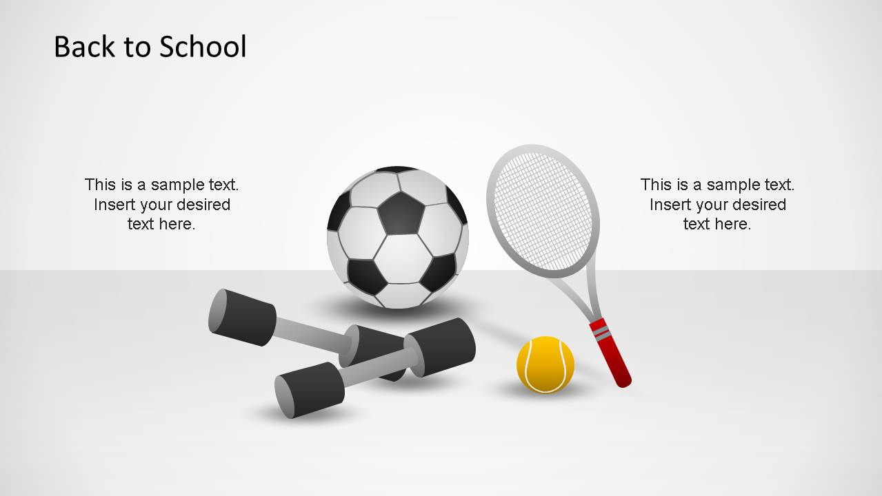 Back To School Sports Accessories created as PowerPoint Shapes