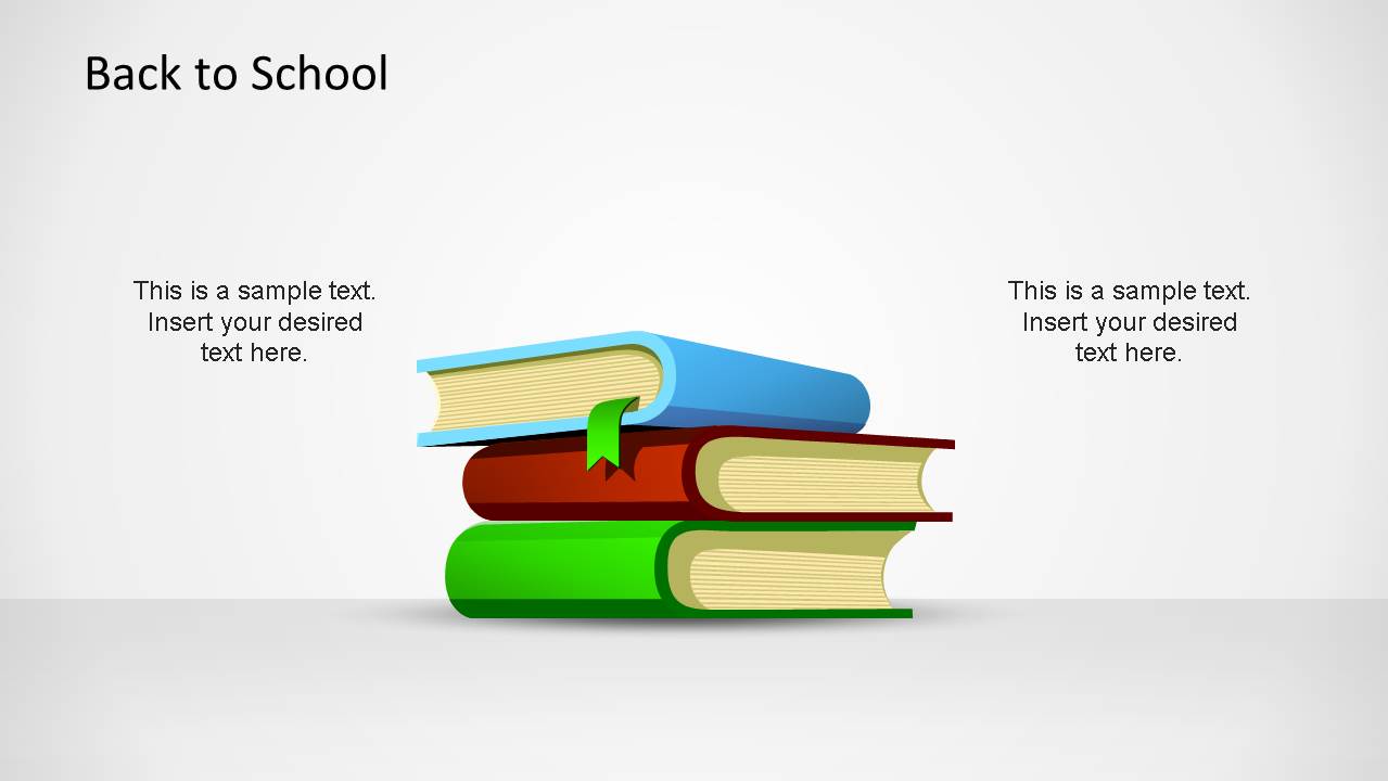 Modern and Professional Flat PowerPoint Books Shapes for Back To School Theme.