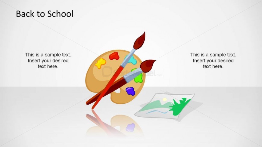 Palette PowerPoint Shape for Art Course School Theme