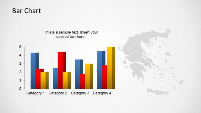 Greece PowerPoint Map with Barchart