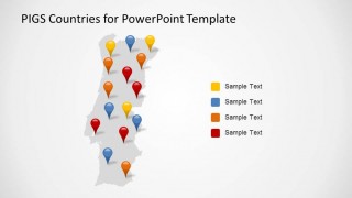 Portugal PowerPoint Map with GPS Markers and Series Description