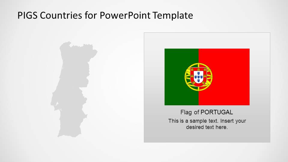 Portugal Flag and Outline Map