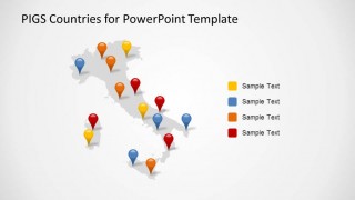 Italy PowerPoint Map with GPS Markers and Series Descriptions