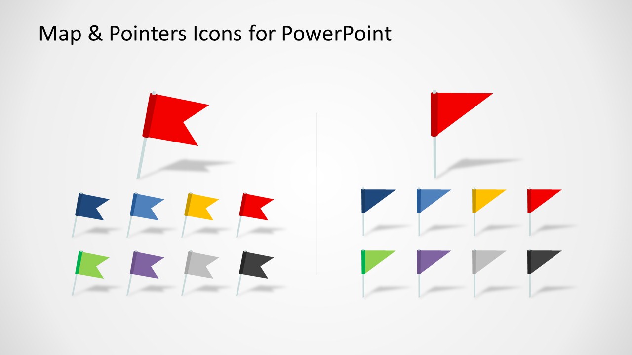 Flag Map Marker Shape Set for PowerPoint