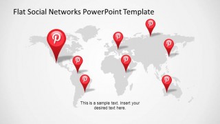 World map with Pinterest GPS logo for indicating adoption and usage