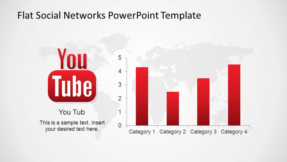 YouTube PowerPoint Logo with Data Driven Bar Chart