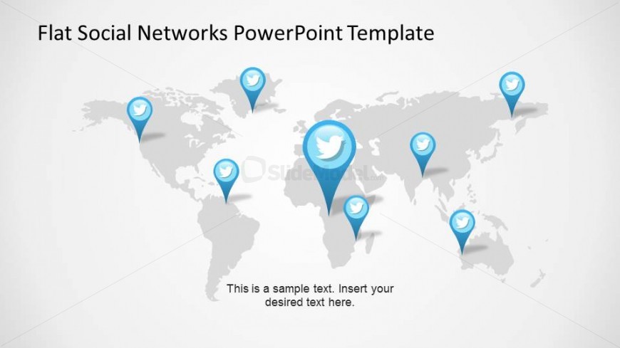 Twitter usage indicator around world map