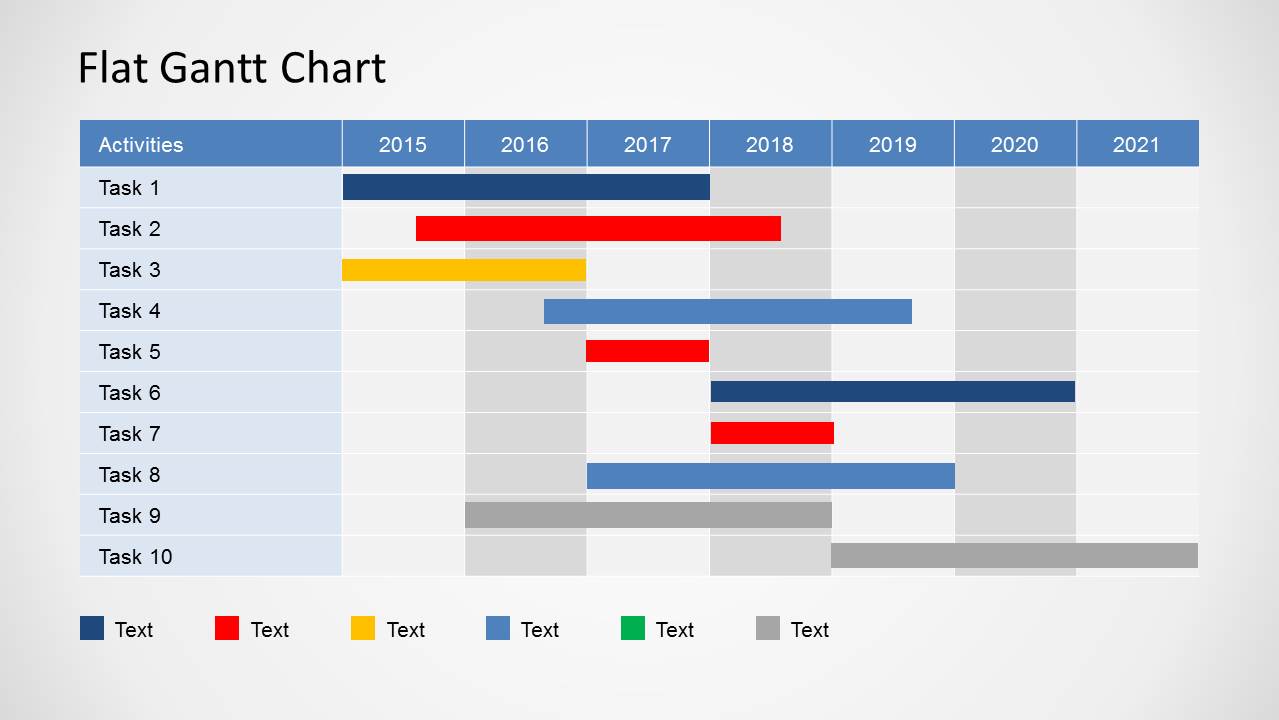 6 template chart flow step Gantt Template Simple SlideModel   Chart PowerPoint