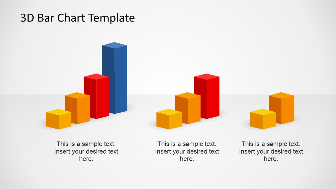 3D Bar Chart Template Design for PowerPoint with 4 Bars SlideModel