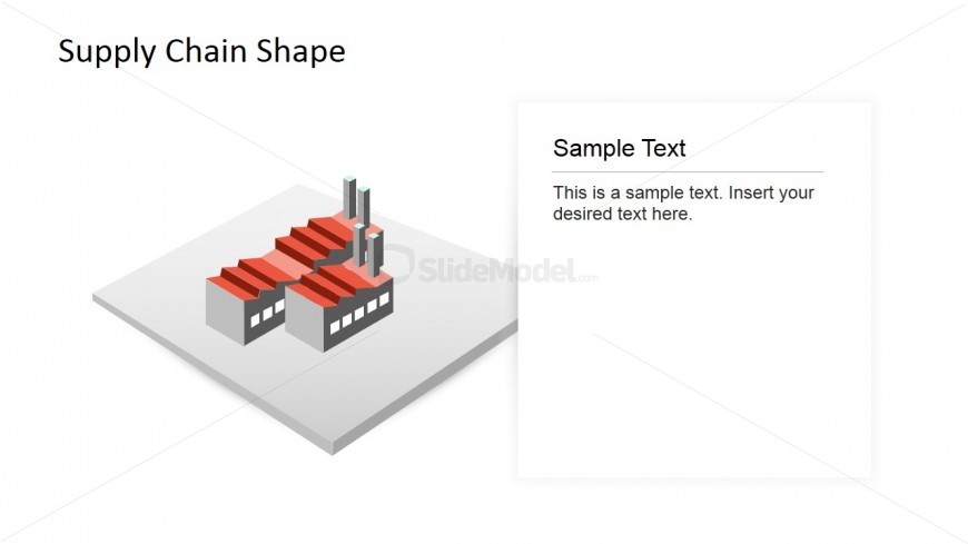 PowerPoint 3D Shape Factory Supply Chain