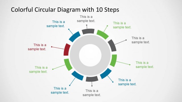 10 Step Colorful Circular Diagram for PowerPoint