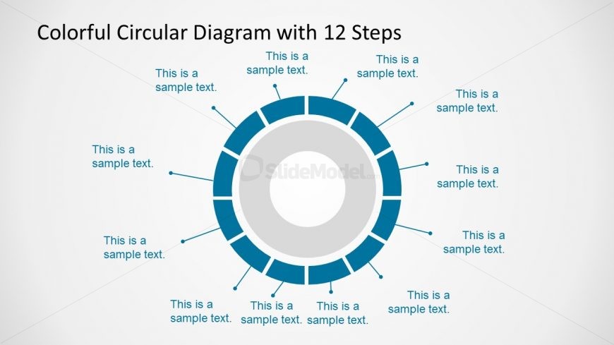 12 Segments Colorful Concept Diagram For PowerPoint
