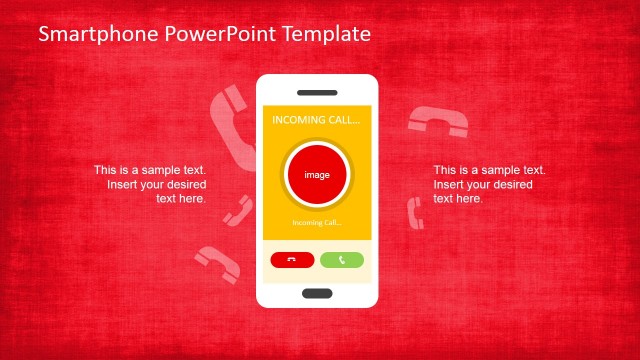 Red Texture PowerPoint Smartphone PowerPoint Shape