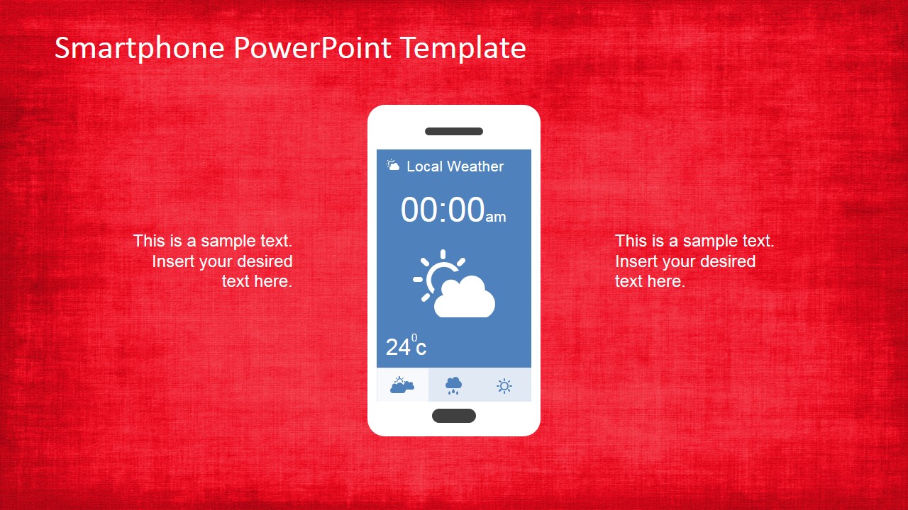 PowerPoint Smartphone with Clock Application Slide