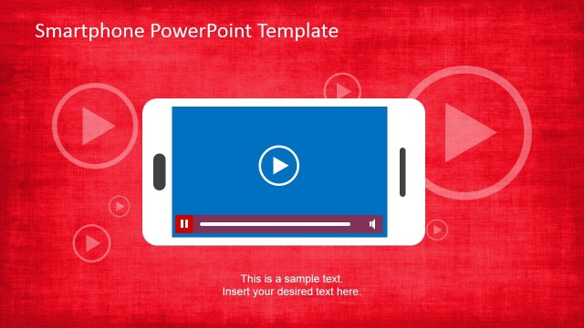 Landscape Smartphone PowerPoint Shape with Video Playing Shapes