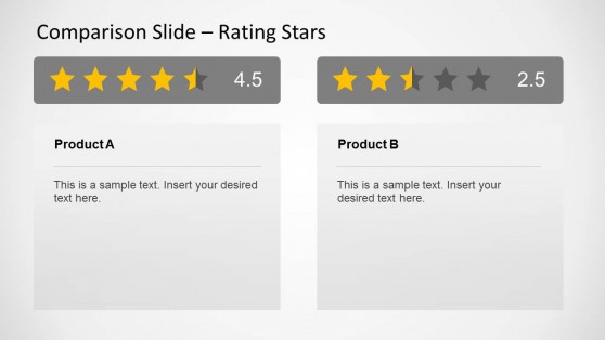 Comparison Slide Template for PowerPoint with Rating Stars