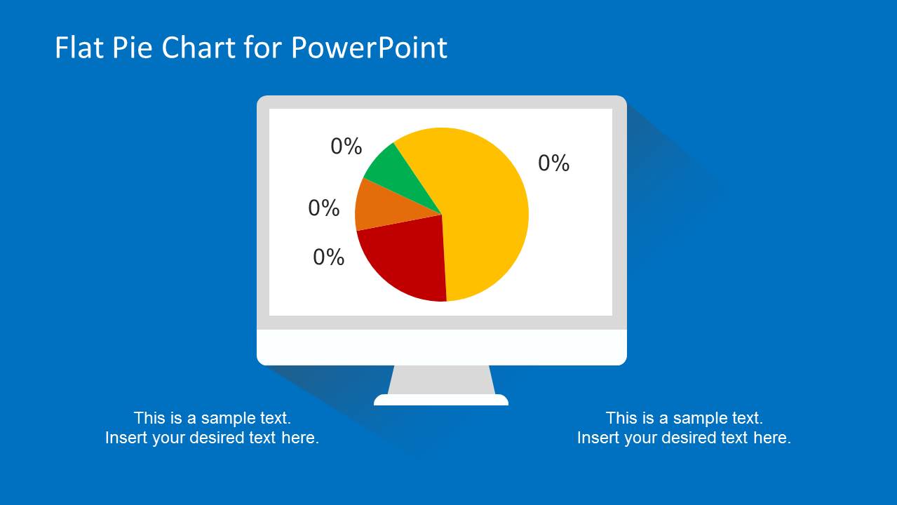 Computer Flat Pie Chart Slide Design for PowerPoint