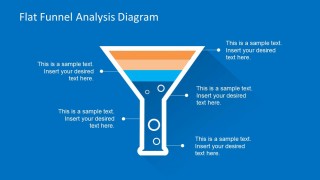 Flat Funnel PPT Slide Design with 3 Levels & Bubbles