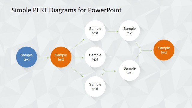 Editable PERT Chart for PowerPoint With Multicolored Items