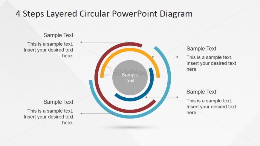 PowerPoint Diagram of Concentric Flat Layers