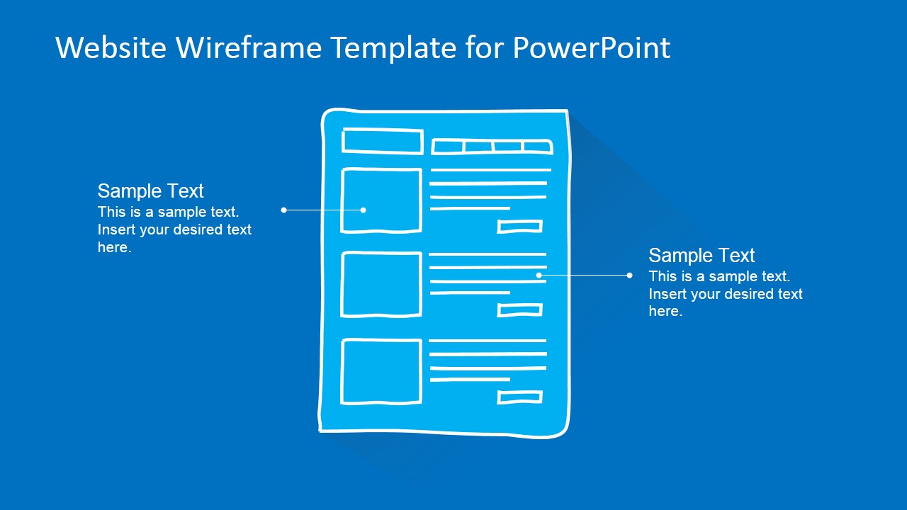 PowerPoint Template Wireframe of Blog Layout