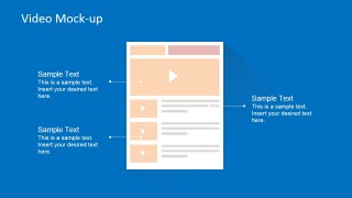 Flat Wireframe of Video Player Page for PowerPoint