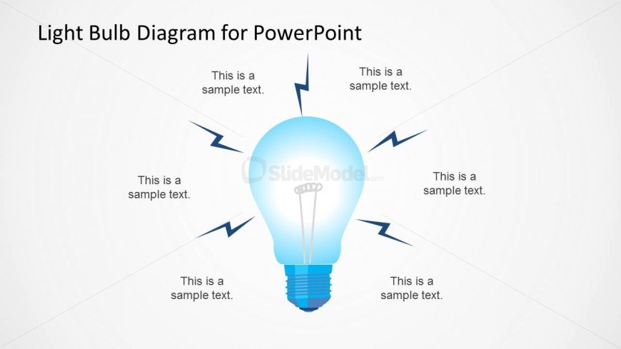 Light Bulb Slide Design with Thunderbolt Shapes