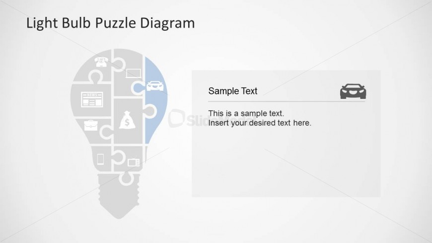 Light Bulb Puzzle Diagram Slide Design for PowerPoint