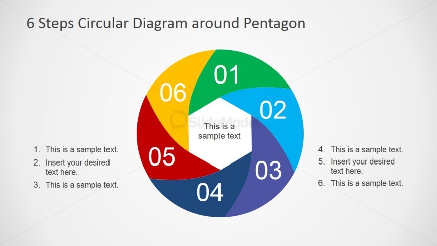 PowerPoint Diagram of Six Steps Circular Flow