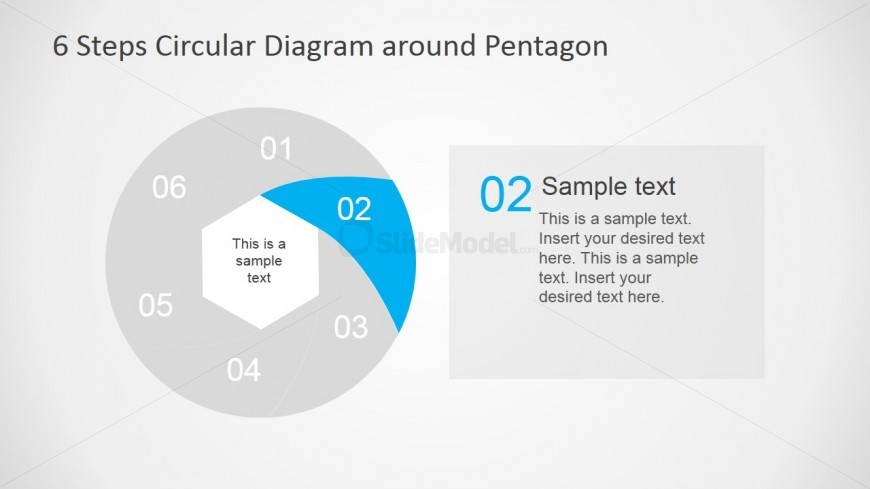 Modern Six Step Work Process Hexagon Flow Diagram