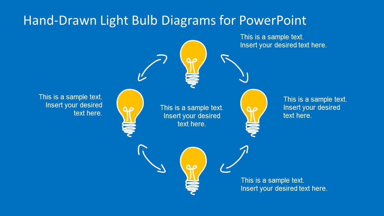 Circular Diagram with Hand-Drawn Light Bulb Shapes