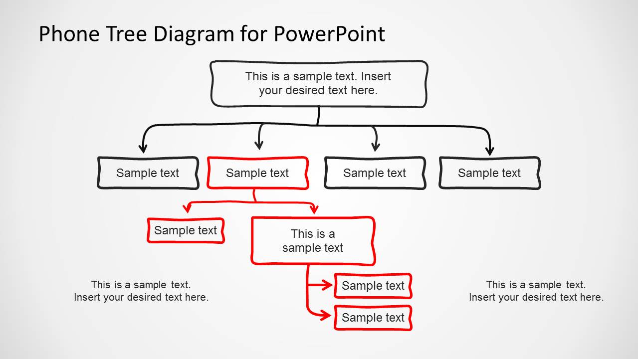 Phone Tree Diagram Slide Design for PowerPoint