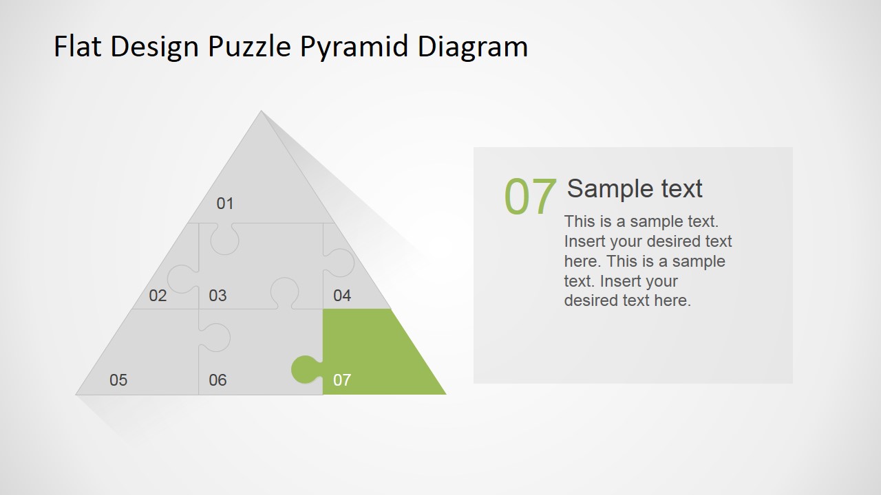 PowerPoint Diagram of Seventh Jigsaw Piece of Pyramid Puzzle Diagram